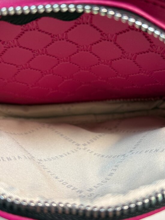 Steve Madden Fuchsia Pink Mini Backpack Quilted Logo Tassel Barbiecore Y2K Chic